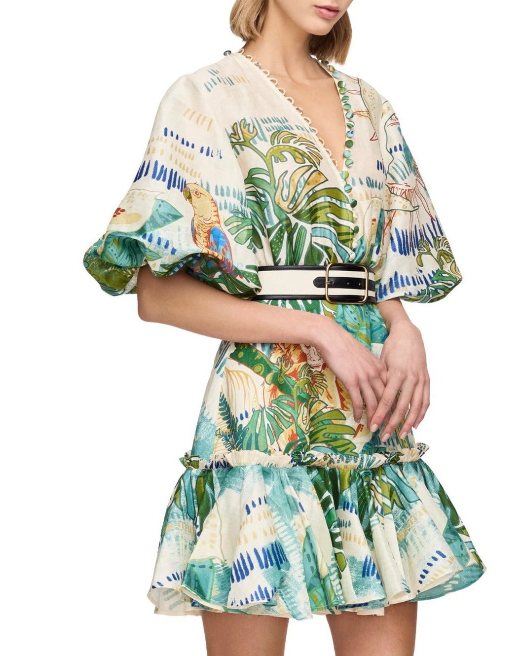 Premium Silk Linen Mini Dress - allsose