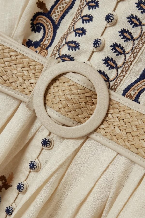 Printed Belted Dress - allsose