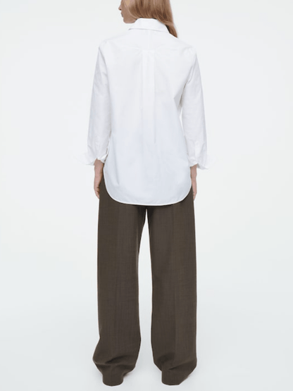 Regular Curvedhem Shirt - allsose