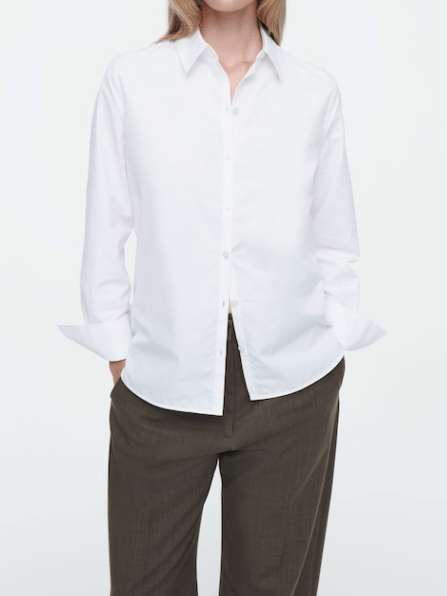 Regular Curvedhem Shirt - allsose
