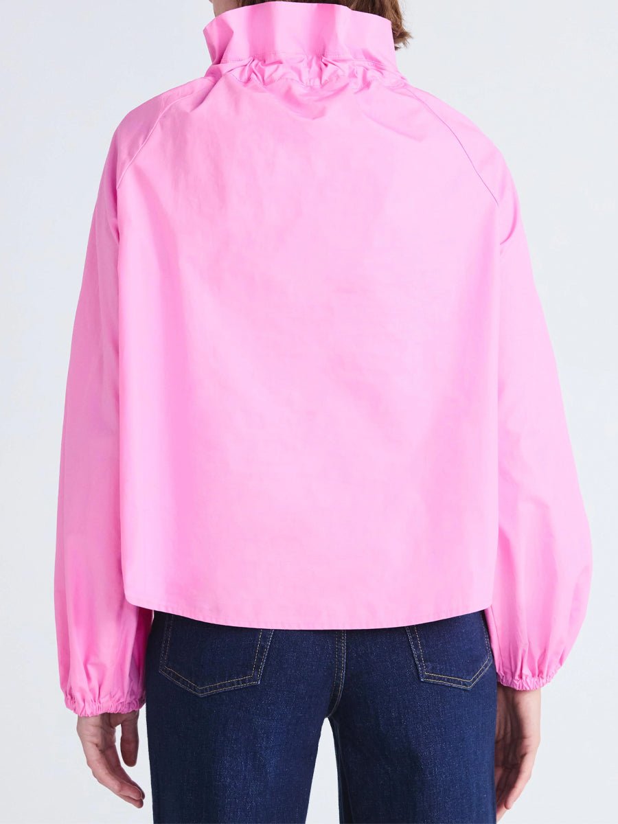 Ruffled Neck Adjustable Bow Balloon Sleeves Blouse - allsose