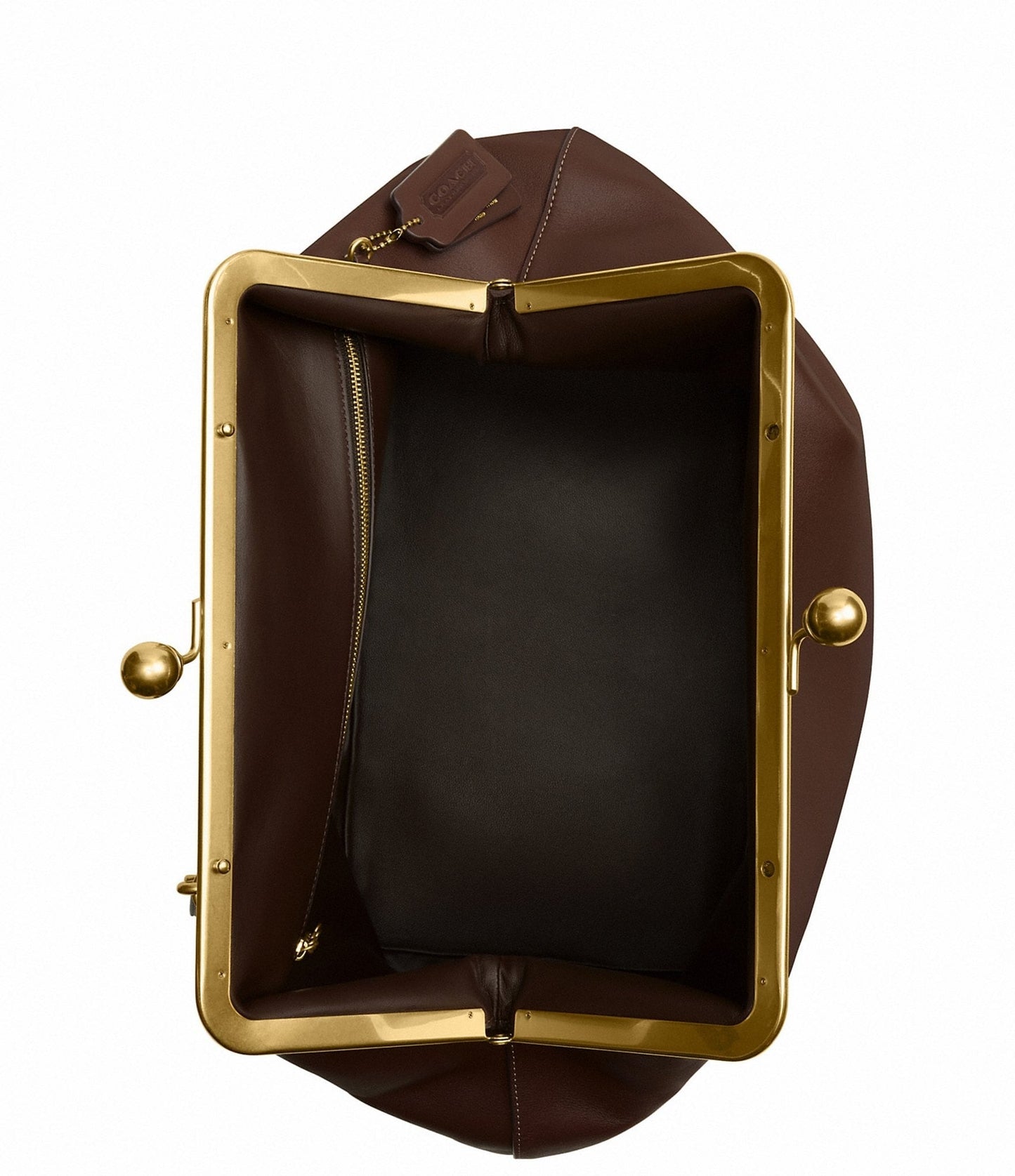 Rugged Leather Large Classic Kisslock Frame Bag - allsose
