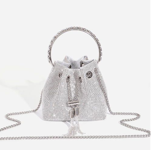 Shiny Bucket Bag With A Slant - allsose