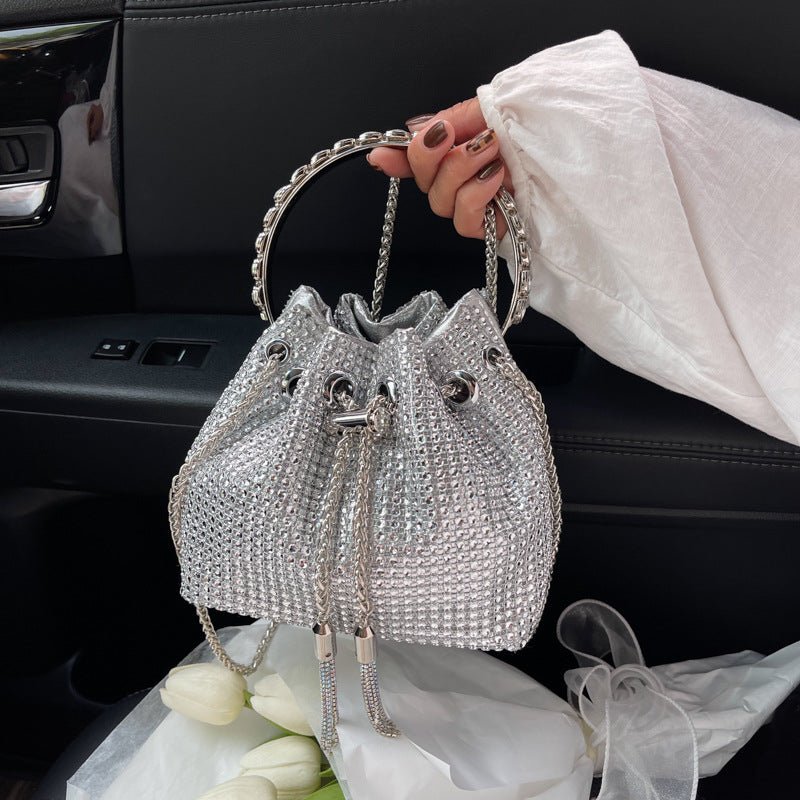 Shiny Bucket Bag With A Slant - allsose