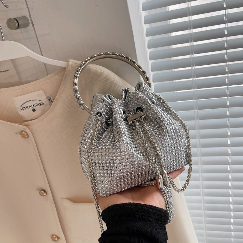 Shiny Bucket Bag With A Slant - allsose