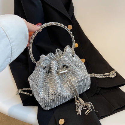Shiny Bucket Bag With A Slant - allsose