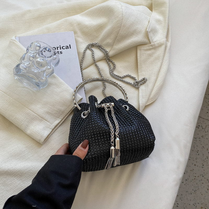 Shiny Bucket Bag With A Slant - allsose
