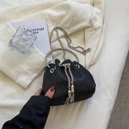 Shiny Bucket Bag With A Slant - allsose
