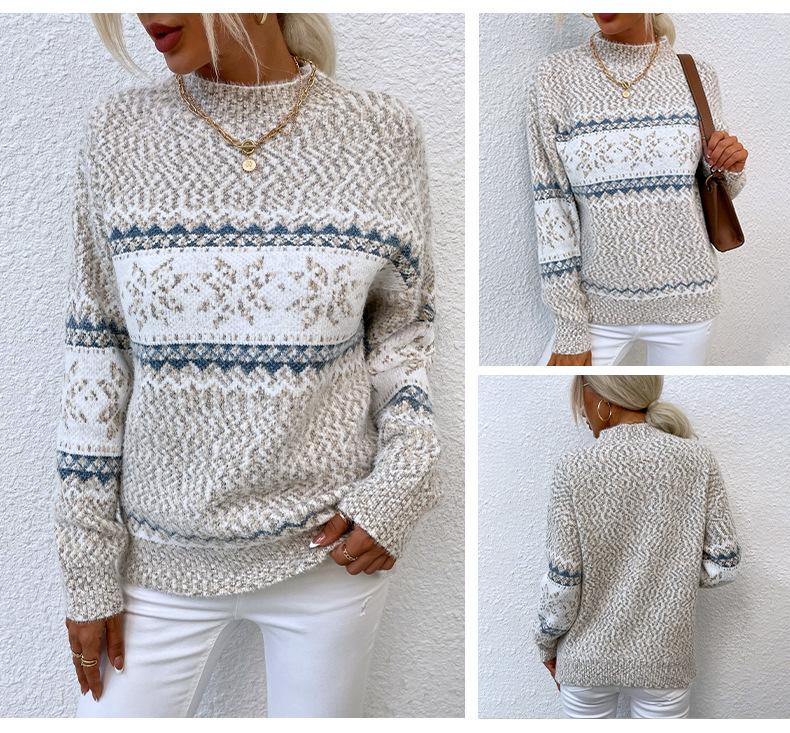Snowflake Knit Sweater - allsose