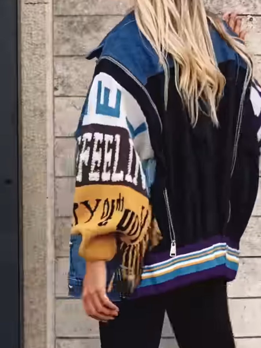 Stylish Stitched Denim Jacket - allsose