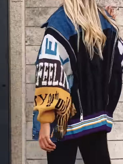 Stylish Stitched Denim Jacket - allsose