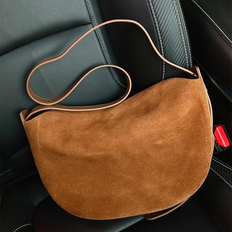 Suede Adjustable Shoulder Bag - allsose