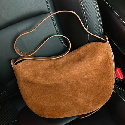 Suede Adjustable Shoulder Bag - allsose