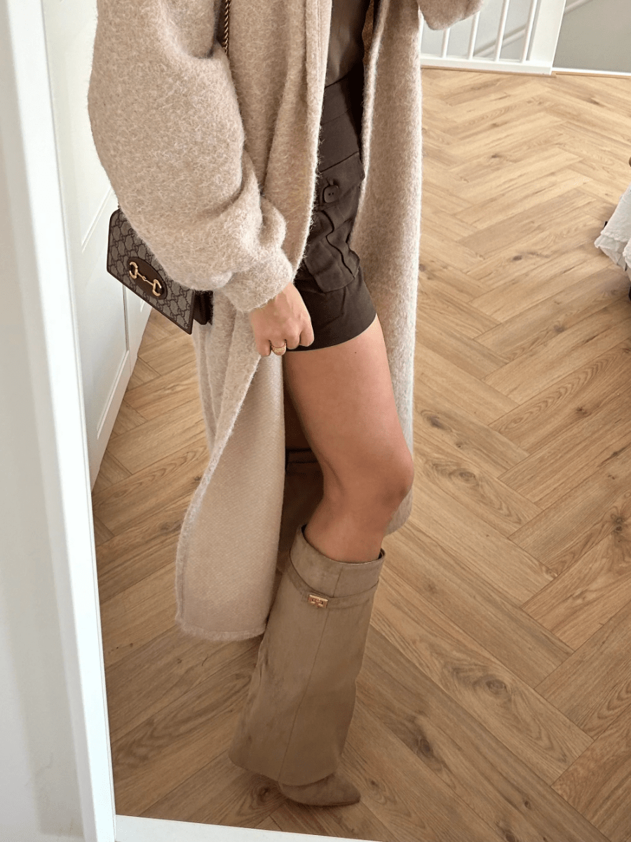 Suede Beige Boots - allsose