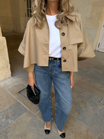 The Fall Casual Short Trench Jacket - allsose