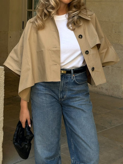 The Fall Casual Short Trench Jacket - allsose