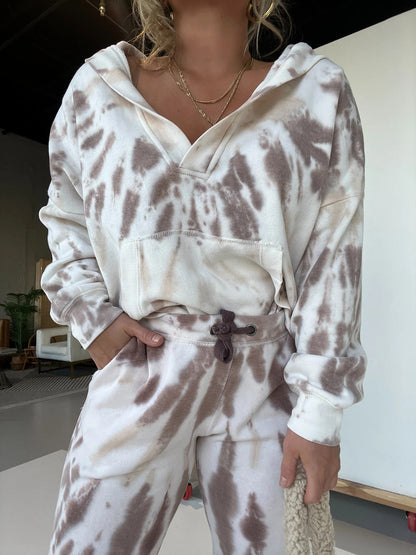 Tie - Dye Hoodie And Sweatpants Suit - allsose