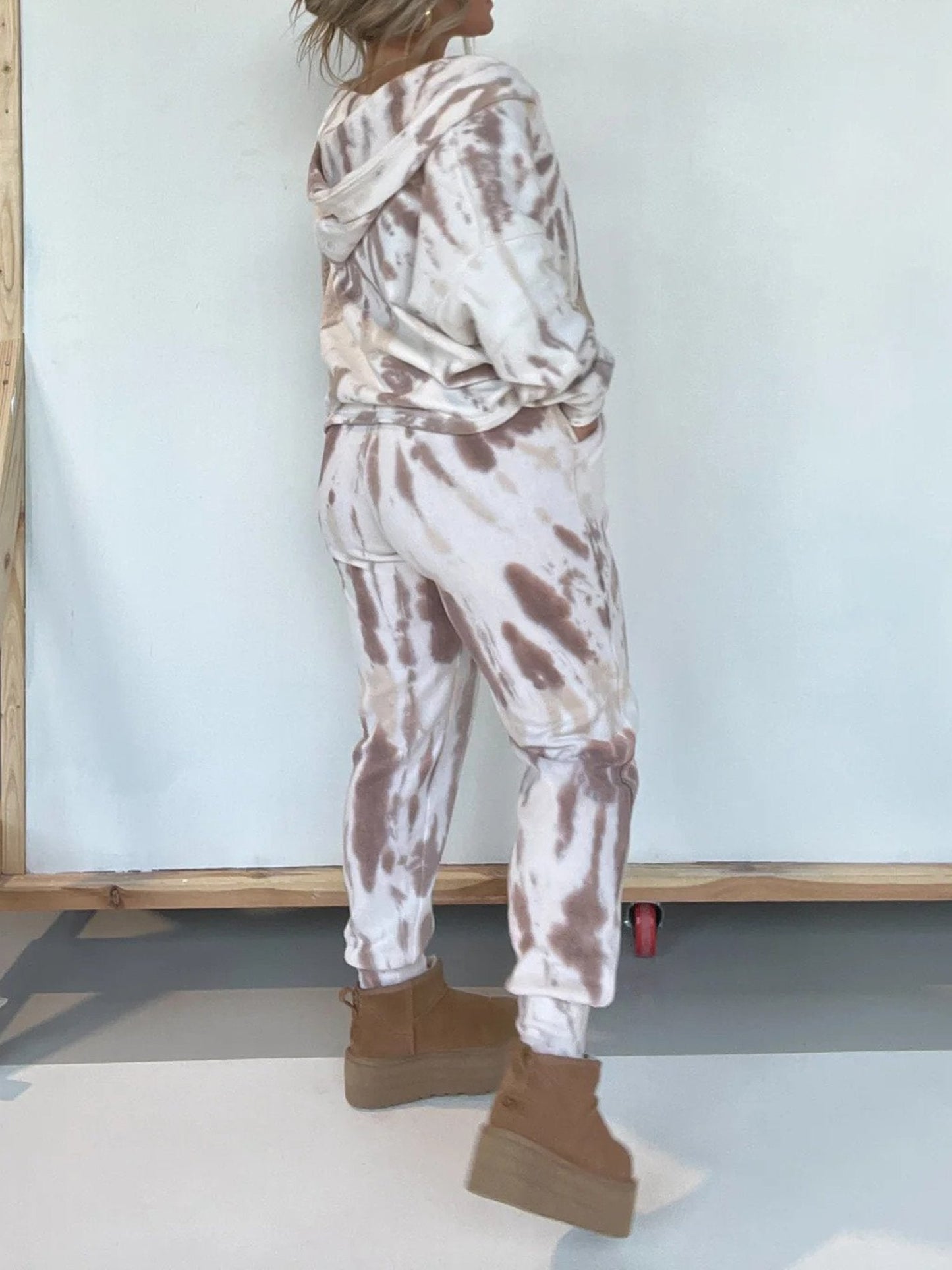 Tie - Dye Hoodie And Sweatpants Suit - allsose