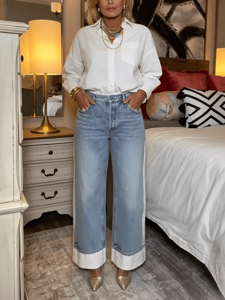 Timeless Minimal Cropped White Collared Top - allsose