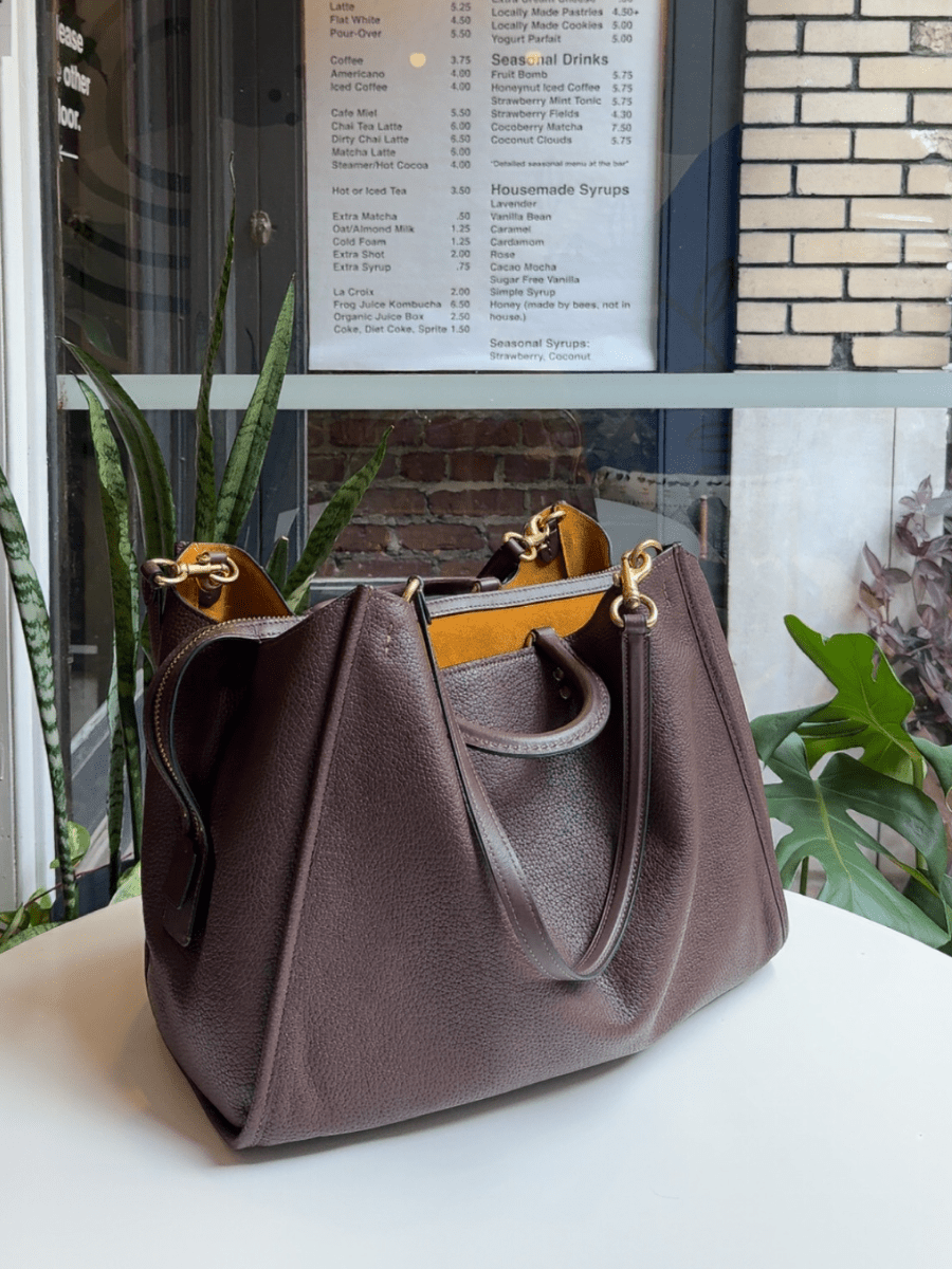 Two Open Compartments Leather Bag - allsose