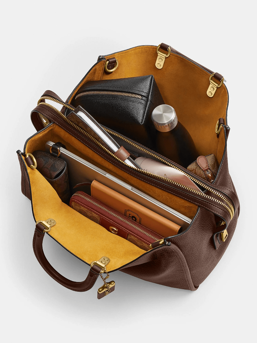 Two Open Compartments Leather Bag - allsose