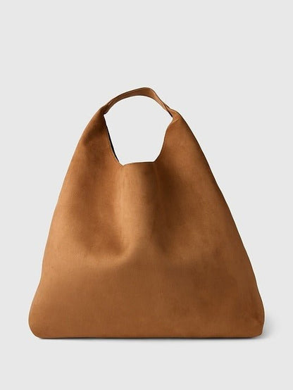Vegan Suede Slouchy Tote Bag - allsose