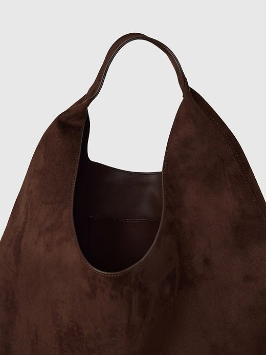 Vegan Suede Slouchy Tote Bag - allsose