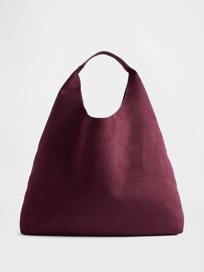 Vegan Suede Slouchy Tote Bag - allsose