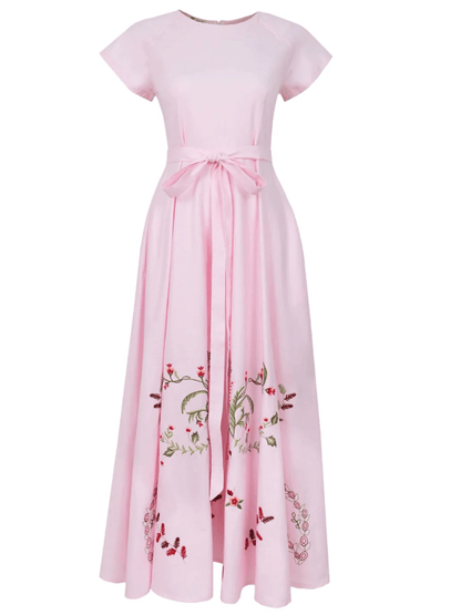 Venus Pink Wedding Maxi Dress With Pocket - allsose
