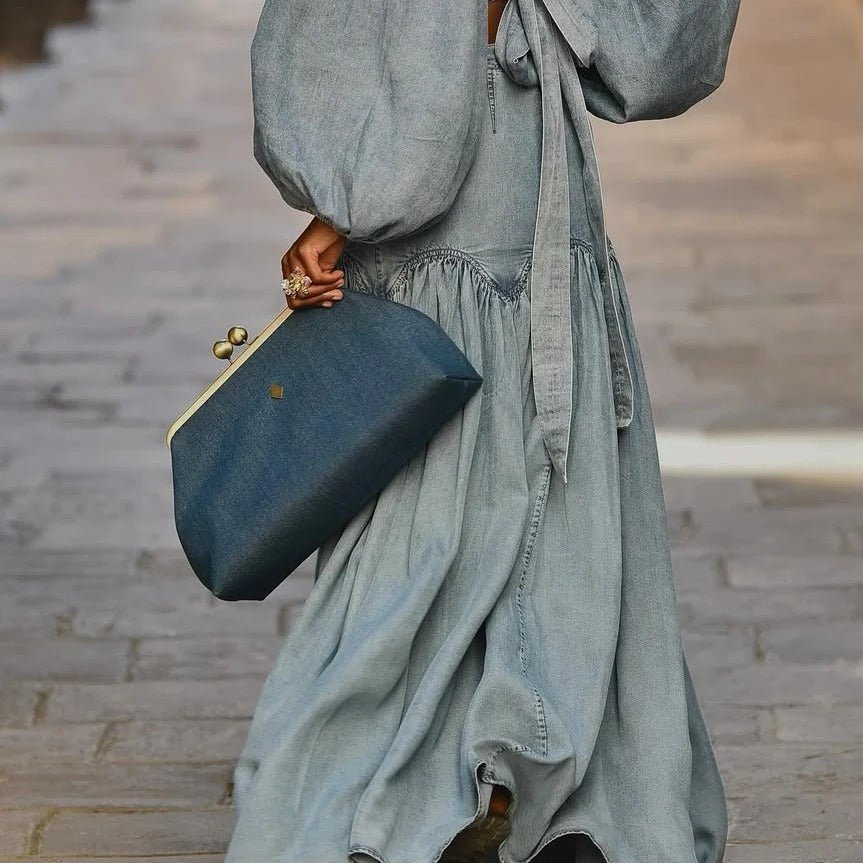 Vintage Gold - Frame Denim Evening Clutch - allsose