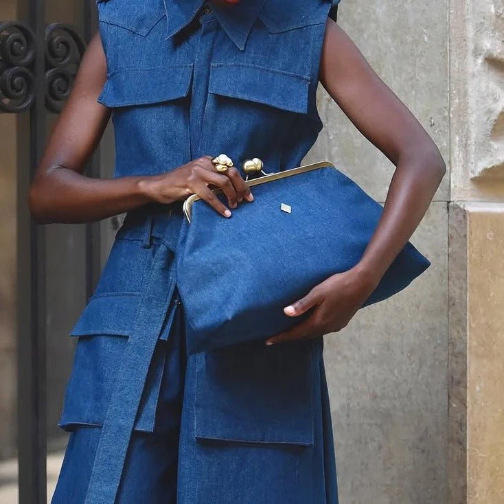 Vintage Gold - Frame Denim Evening Clutch - allsose