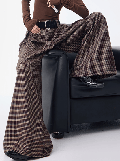 Vintage Mini - Check Ultra - Wide Leg Pants - allsose