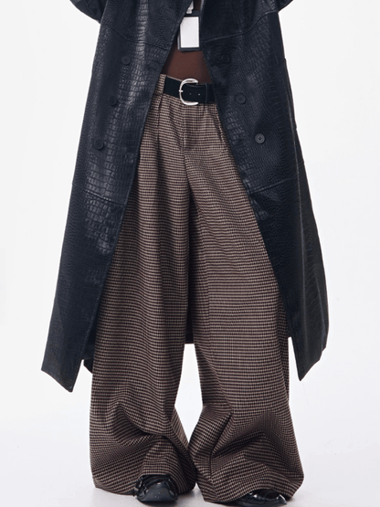 Vintage Mini - Check Ultra - Wide Leg Pants - allsose