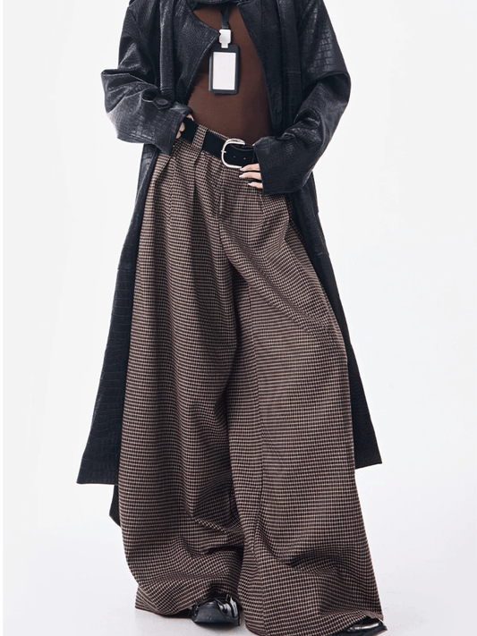Vintage Mini - Check Ultra - Wide Leg Pants - allsose