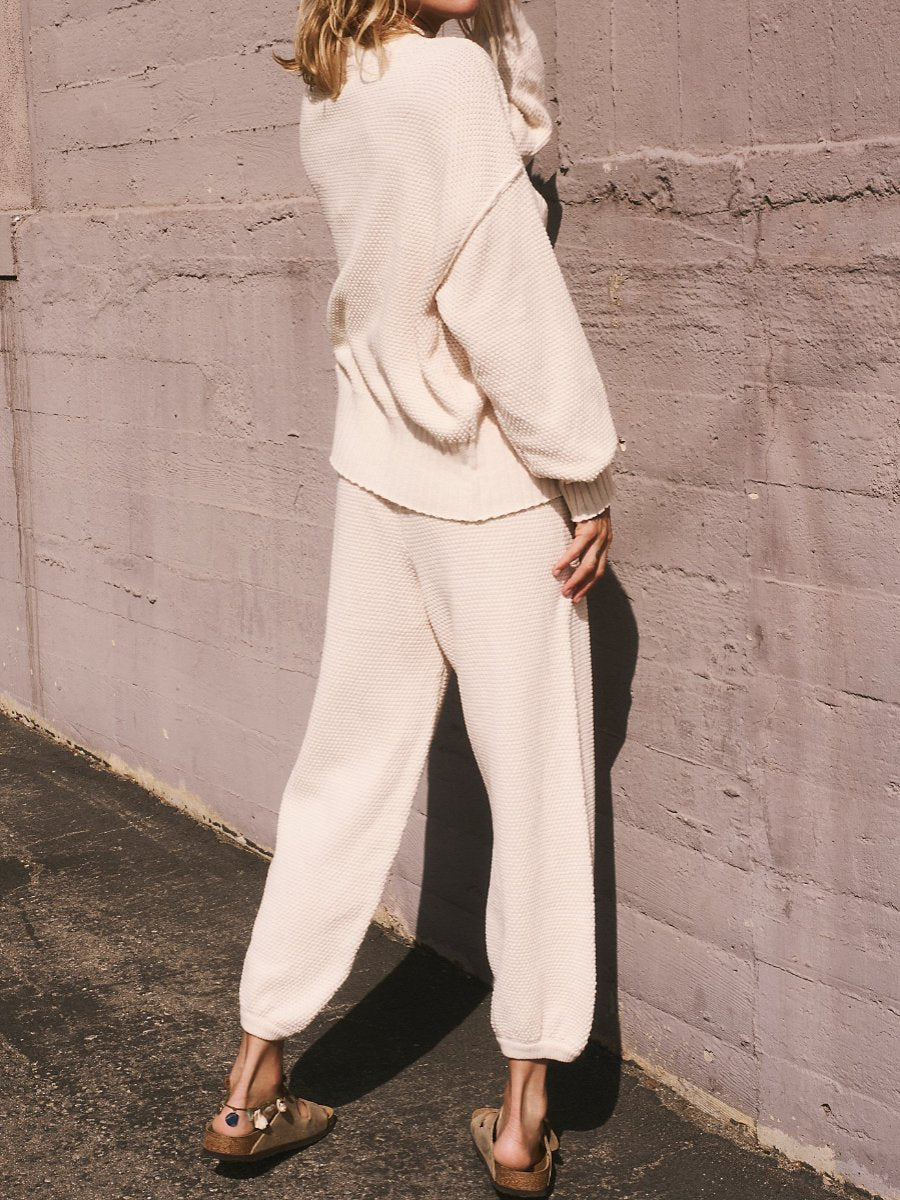 Waffles Knitted Cardigan Set - allsose