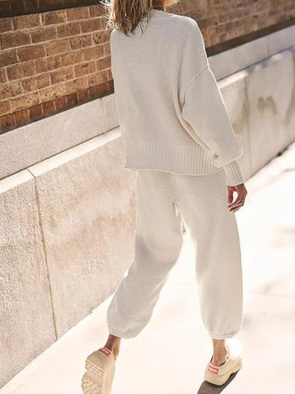 Waffles Knitted Cardigan Set - allsose