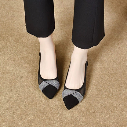 Women's Breathable Mesh Rhinestone Shoes - allsose