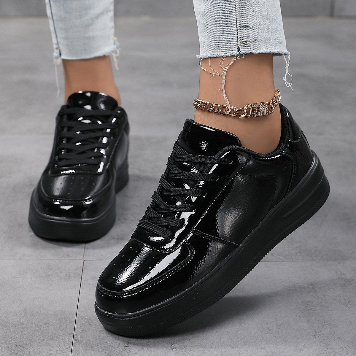 Women's Casual Lace Up Sneakers - allsose