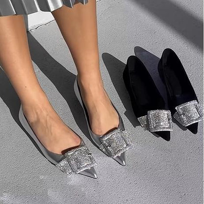 Women's Dazzle Rhinestone Flat Shoes - allsose