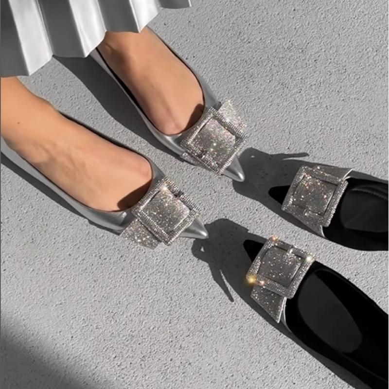 Women's Dazzle Rhinestone Flat Shoes - allsose