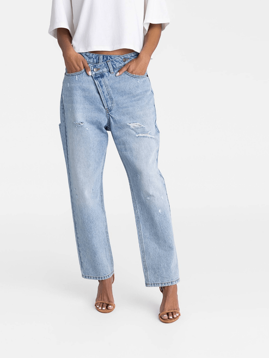 Women's Mid - Rise Tapered Leg 'The Dylan Jean' - Light Wash - allsose