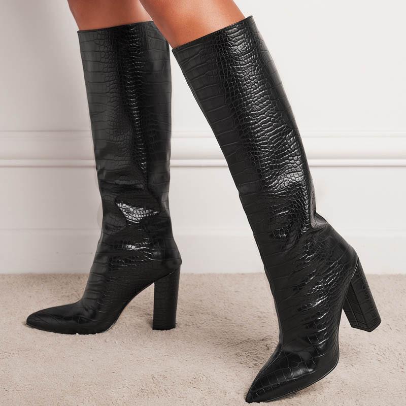 Women's Pointed - Toe High - Heel Fashion Boots - allsose
