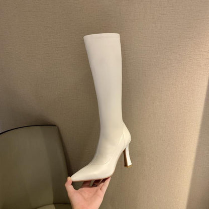 Women's Pointed Toe Knee High Boots - allsose