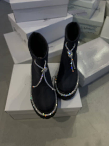Women's Shiny Leather Snow Boots - allsose