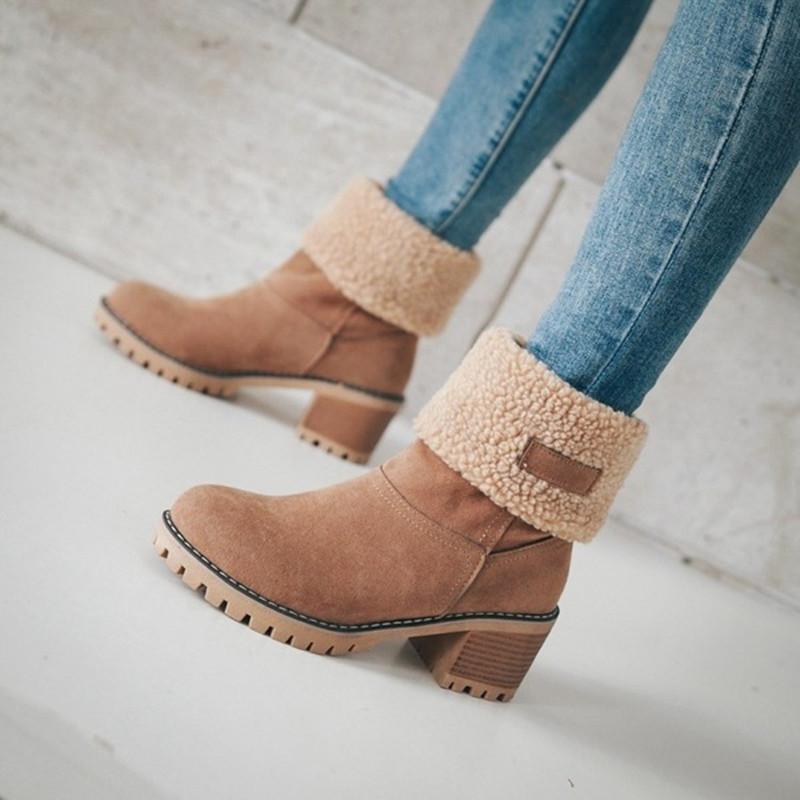 Women's Soft Waterproof Wool Lining Boots - allsose