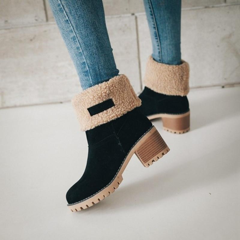 Women's Soft Waterproof Wool Lining Boots - allsose