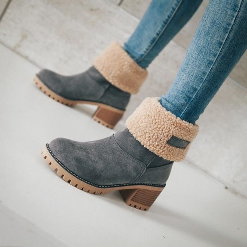 Women's Soft Waterproof Wool Lining Boots - allsose