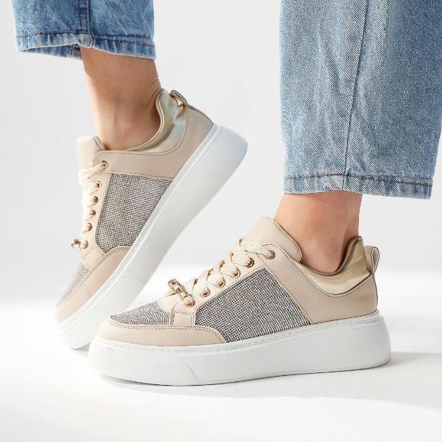 Women's Sparkly Casual Sneakers - allsose