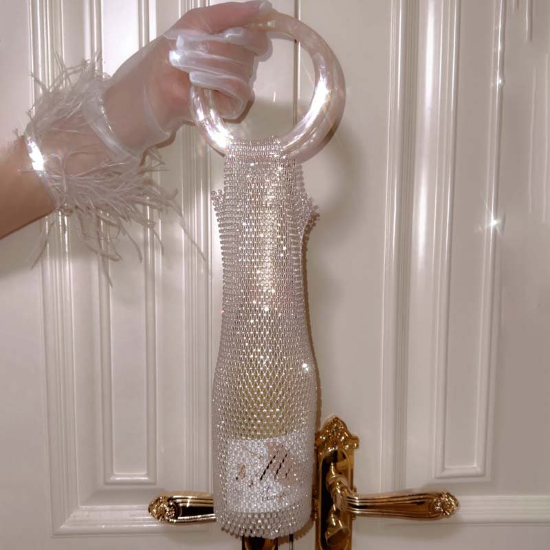 Woven Bag Crystal Bottle Tote - allsose