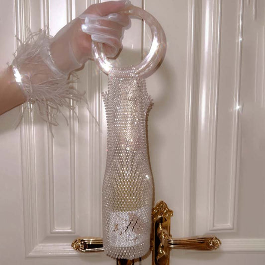 Woven Bag Crystal Bottle Tote - allsose